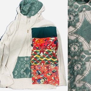 Free Shipping - Ampersand Avenue - Hoodie - Heather Gray and Green + 4 LEGGINGS